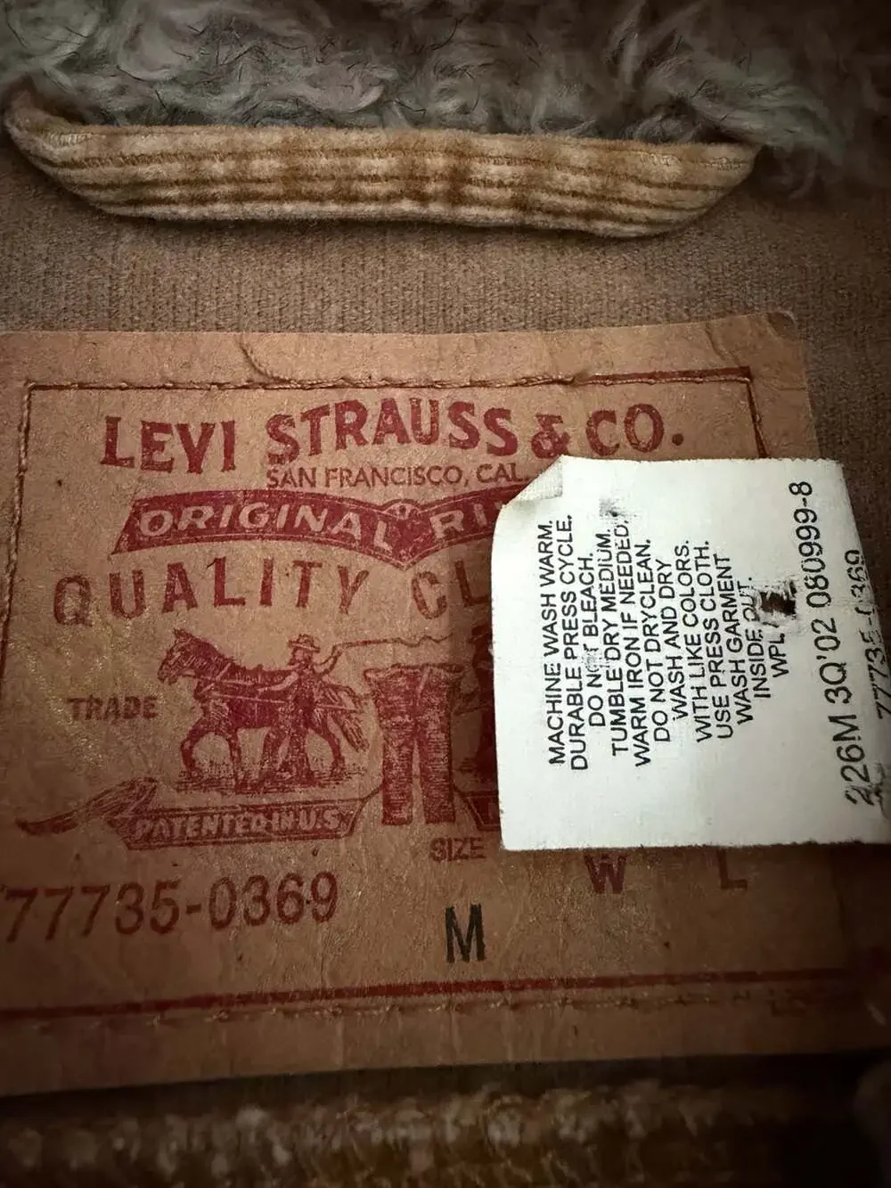 Levi's Vintage Corduroy Sherpa Collar Trucker Jacket Model 77735-0369